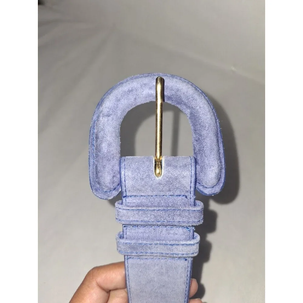 Vintage Women's Honors Accessories Genuine Suede Belt Small 80s Blue Periwinkle